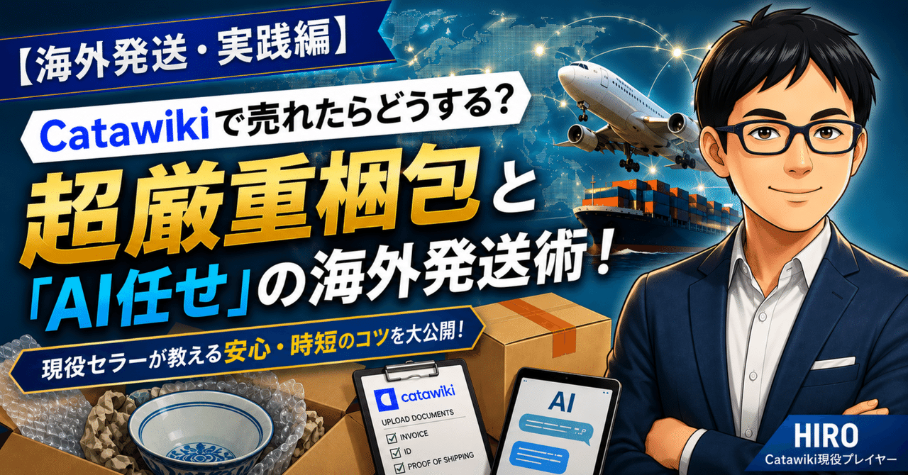 【海外発送・実践編】Catawikiで売れたらどうする？現役セラーが教える超厳重梱包と「AI任せ」の海外発送術！